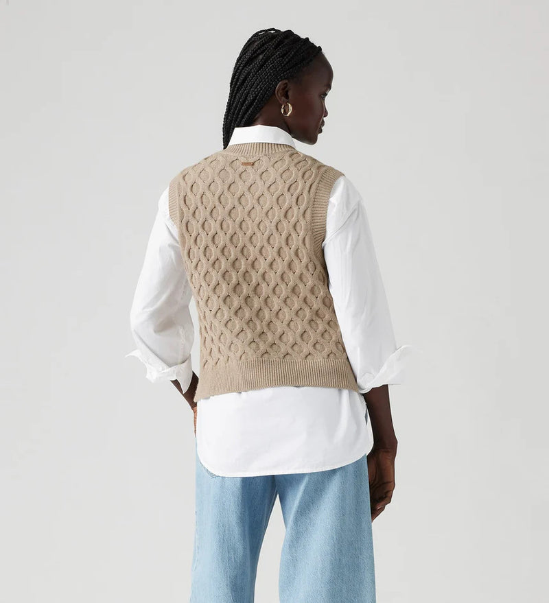 TAN◆MOON CABLE VEST/FREE/ウール/IVO/TN22AW011 Button Knitted Vest | boohoo