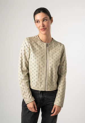 Gipsy Yalou Leather Jacket - Ivory