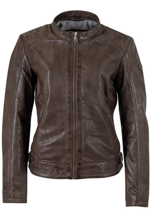 Gipsy Youvie Leather Jacket - Brown