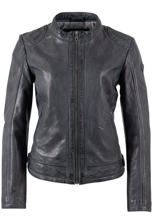 Gipsy Youvie Leather Jacket - Storm Blue