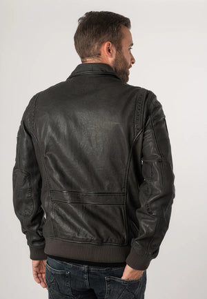 Gipsy Fraser Leather Jacket - Dark Grey