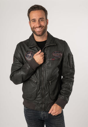 Gipsy Fraser Leather Jacket - Dark Grey