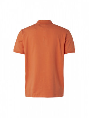 No Excess Solid Stretch Polo - Papaya