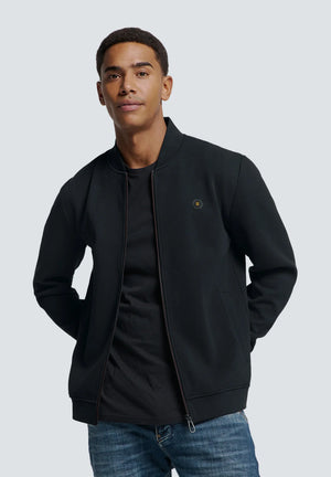 No Excess Full Zip Sweater - Black