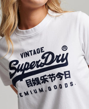 Superdry Vintage Logo Embellish Tee - Off White