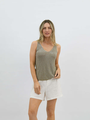 Worthier Metallic Cami - Bronze