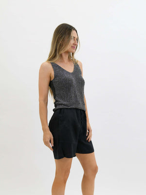 Worthier Metallic Cami - Black