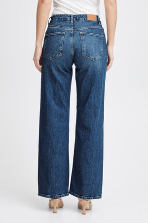 Pulz Jeans Vega Ultra High Wide Leg - Medium Blue