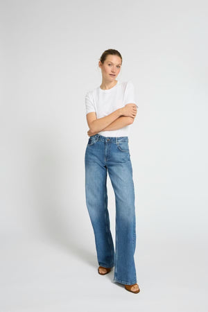 Pulz Jeans Vega Ultra High Wide Leg - Medium Blue