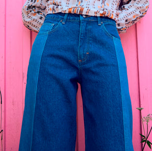 Pulz Jeans Hetta Ultra High Wide Leg - Medium Denim
