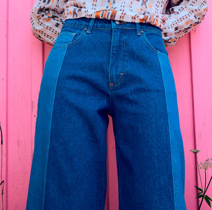 Pulz Jeans Hetta Ultra High Wide Leg - Medium Denim