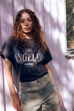 Pulz Jeans Hattie Wing Tee - Black Beauty