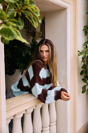 Worthier Corin Knit - Choc / Mint