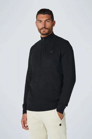 No Excess Pull Over Half Zip Crew - Black