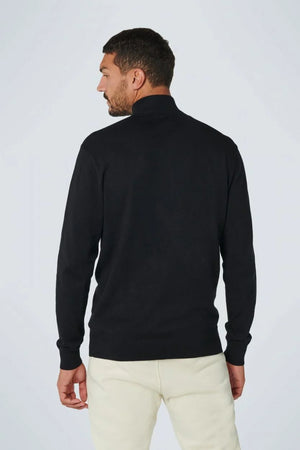 No Excess Pull Over Half Zip Crew - Black