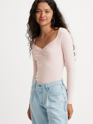 Levi's Heavenly Long Sleeve Top - Mauve Chalk