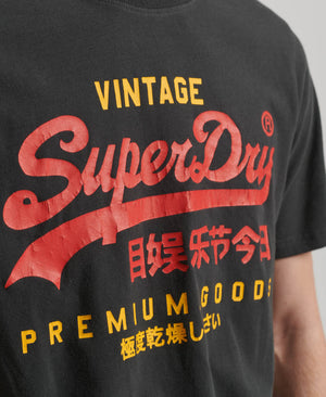 Superdry Vintage Logo Heritage Tee - Washed Black