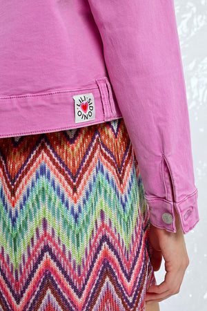 Lili Sidonio Cropped Denim Jacket - Mauve