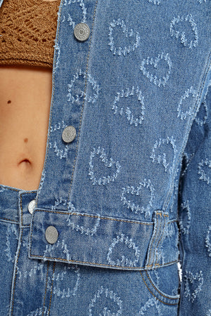 Lili Sidonio Cropped Jacket - Heart Denim