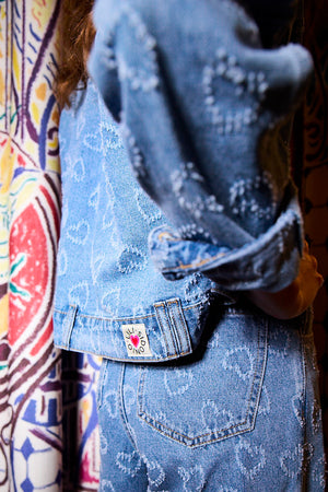 Lili Sidonio Cropped Jacket - Heart Denim