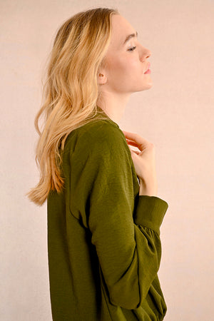 Molly Bracken Woven Blouse - Khaki