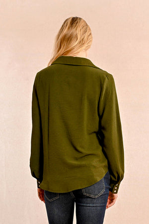 Molly Bracken Woven Blouse - Khaki