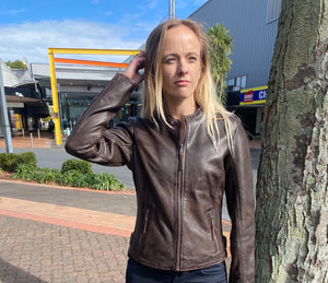 Gipsy Liluh Leather Jacket - Vintage Brown