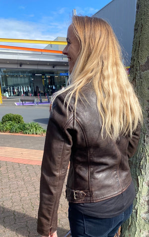 Gipsy Liluh Leather Jacket - Vintage Brown