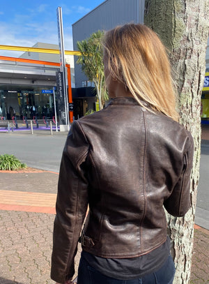Gipsy Liluh Leather Jacket - Vintage Brown