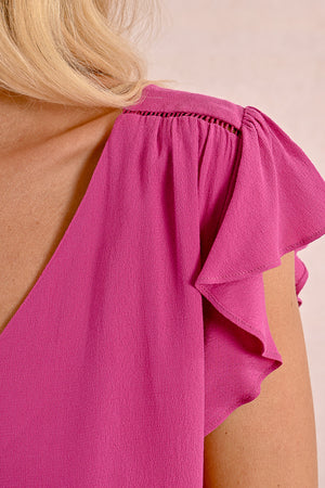 Molly Bracken Woven Top - Purple Bougainvillier