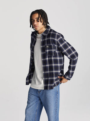 Lee Jeans Worker Long Sleeve Shirt - Black Navy Check