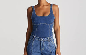 Lee Jeans Denim Nights Bodysuit - Deep Blue