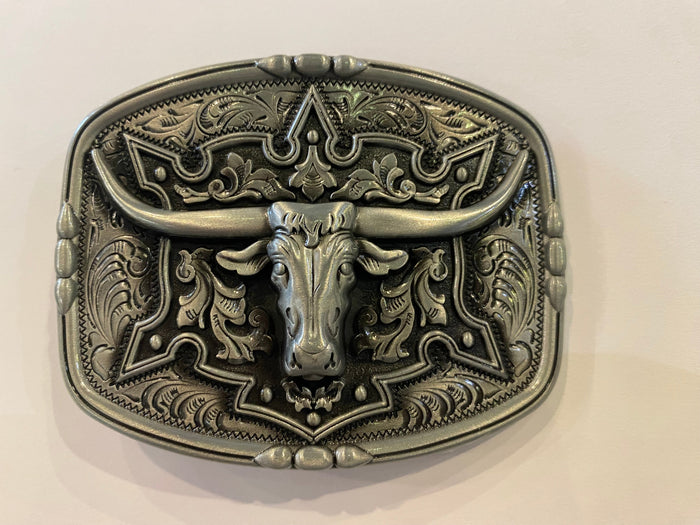 Mr Jenkins Bull Head Belt Buckle - Silver