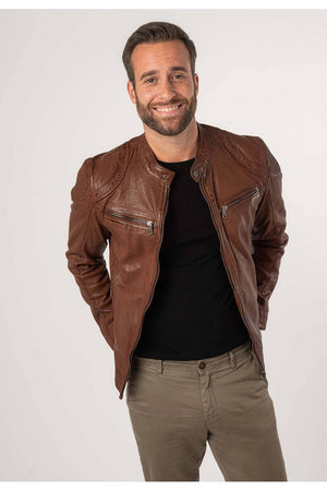 Gipsy Collins Leather Jacket - Whiskey Brown