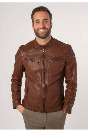 Gipsy Collins Leather Jacket - Whiskey Brown