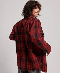 Superdry Vintage Borg Check Overshirt - Red Check