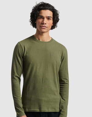 Superdry Essential Logo Long Sleeve Top - Thrift Olive Marle