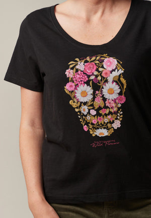 Deeluxe Flowerskull Tee - Black