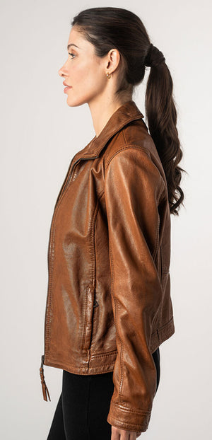 Gipsy Walli Leather Jacket - Cognac