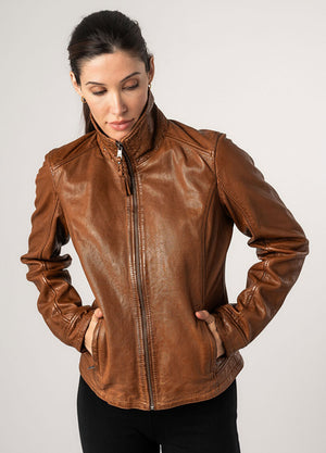 Gipsy Walli Leather Jacket - Cognac