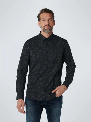 No Excess Printed Long Sleeve Shirt - Misty Green