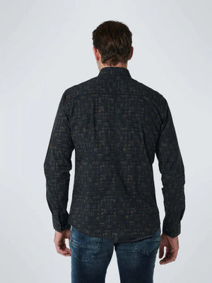 No Excess Printed Long Sleeve Shirt - Misty Green