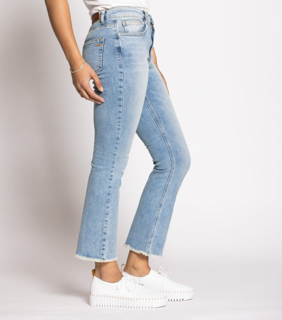 Lynda Ennio High Rise Cropped Flare Denim Lynda Ennio High Rise Cropped Flare Denim